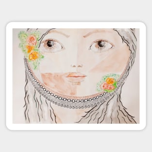 Mandala - Portrait Gentle Girl Sticker